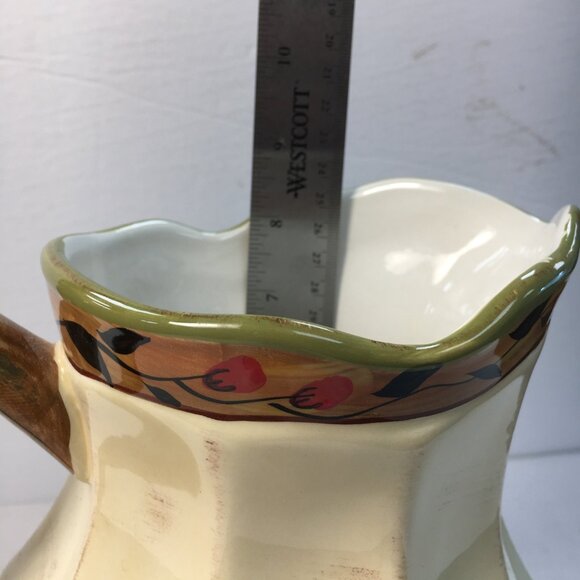 Certified International Ceramic Scalloped Sunflower Pitcher Margaret Le Van - Picture 7 of 7
